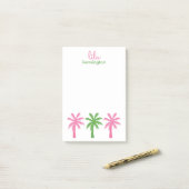 Preppy Palm Trees Personalisiert Post-it Notepad Klebezettel (Auf Schreibtisch)