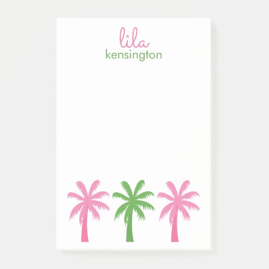 Preppy Palm Trees Personalisiert Post-it Notepad Post-it Klebezettel (Vorderseite)