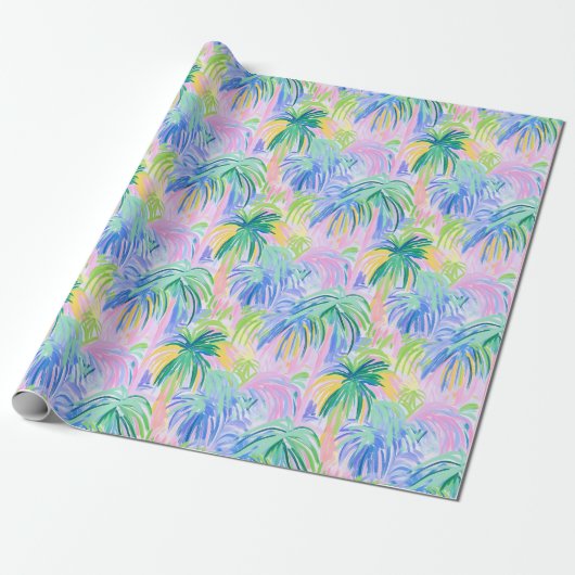 Preppy Palm Trees Wrapping Paper Geschenkpapier (Ungerollt)