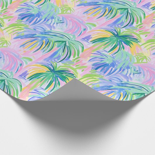Preppy Palm Trees Wrapping Paper Geschenkpapier (Ecke)