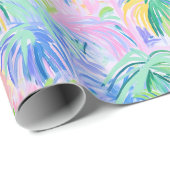 Preppy Palm Trees Wrapping Paper Geschenkpapier (Rolleneckpunkt)