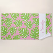Preppy Palms Personalisiert Beach Handtuch (Vorderseite)