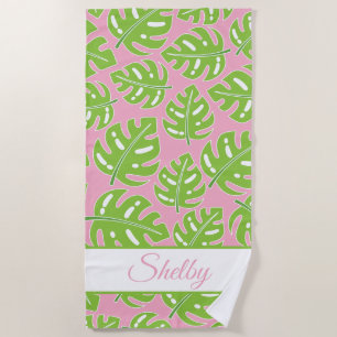 Preppy Palms Personalisiert Beach Handtuch