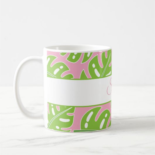Preppy Palms personalisierte Mug Kaffeetasse (Links)