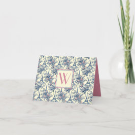Preppy Paris Toile Pink und Blue Monogram