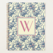 Preppy Parisian Toile Monogram Planer (Vorderseite)