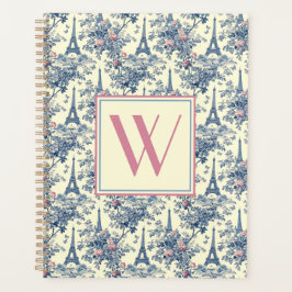 Preppy Parisian Toile Monogram Planer