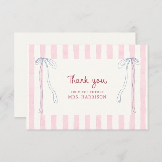 Preppy Pastel Brautparty Summer Soiree Dankeskarte (Vorne/Hinten)