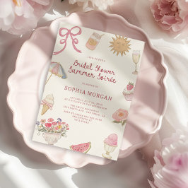 Preppy Pastel Brautparty Summer Soiree Einladung