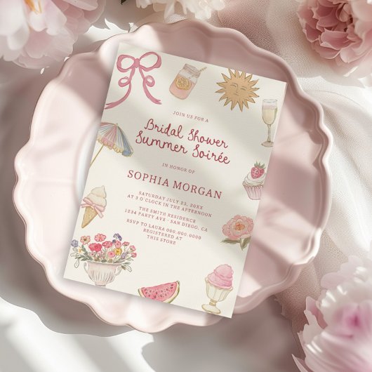 Preppy Pastel Brautparty Summer Soiree Einladung