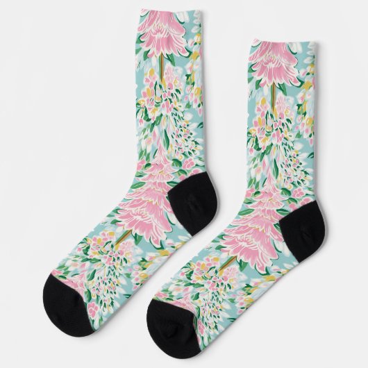 Preppy Pastel Christmas Trecks Socken (Linkes Detail)