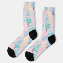 Preppy pastel Christmas tree socken