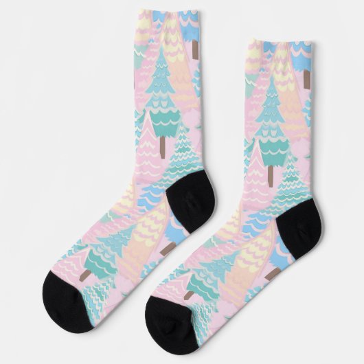 Preppy pastel Christmas tree socken (Linkes Detail)