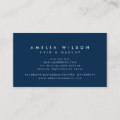 Preppy Pastel Coral Pink und White Stripes Blue Visitenkarte (Rückseite)