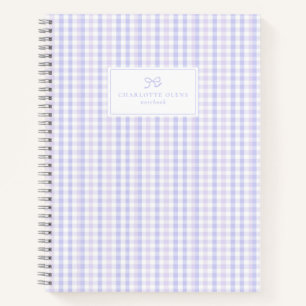 Preppy & Pastel Lavender Gingham Notizblock