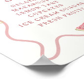 Preppy Pastel Pink Streifen Nachtisch Bar Poster (Ecke)