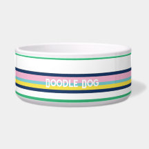 Preppy Pastel Stripes Personalisiert Hundekarte