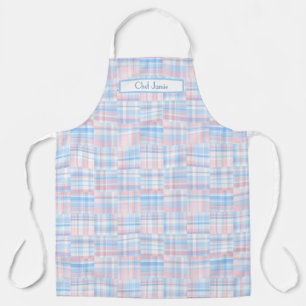 Preppy Pastell Mehrfarbig Patchwork Madras Rosa Bl Schürze