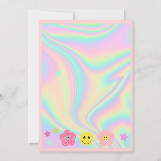 Preppy Pastell Pink Y2K Schlaf über Party Geburtst Einladung (Rückseite)