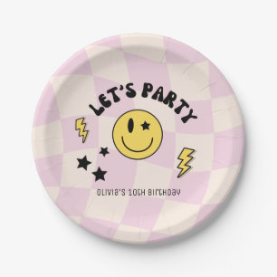 Preppy Pastell Rosa Y2K Retro Geburtstag Papier Te Pappteller
