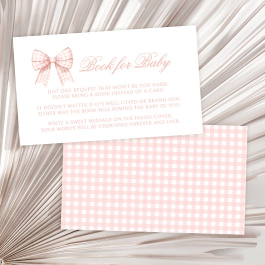Preppy pastellrosa bow book for baby girl shill begleitkarte