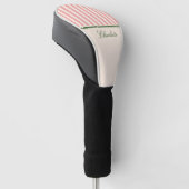 Preppy Pastellrosa Gestreift Golf Headcover (angewinkelt)