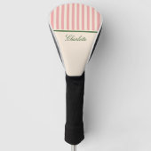 Preppy Pastellrosa Gestreift Golf Headcover (Vorderseite)