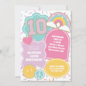 Preppy Patch 10. Geburtstag Einladung (Vorderseite)