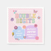 Preppy Patch 10. Geburtstagsparty Serviette (Vorderseite)