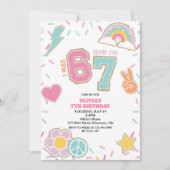 Preppy Patch 67  7. Geburtstag Einladung (Vorderseite)