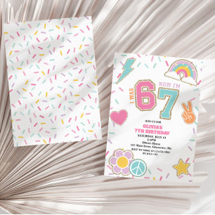 Preppy Patch 67  7. Geburtstag Einladung