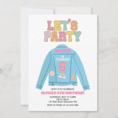 Preppy Patch jacke 6. Geburtstag Einladung (Vorderseite)