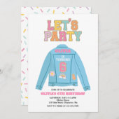 Preppy Patch jacke 6. Geburtstag Einladung (Vorne/Hinten)