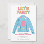 Preppy Patch jacke 8TH Birthday Einladung (Vorderseite)