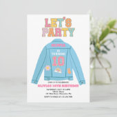Preppy Patch Jean Jacke 10. Geburtstag Einladung (Stehend Vorderseite)
