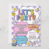 Preppy Patch Letter Einladung, Girl Birthday Invi Einladung (Vorderseite)