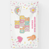 Preppy Patch On Cloud Nine 9th Birthday Banner (Vertikal)