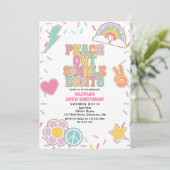 Preppy Patch Peace Out Single Digits 10. Geburtsta Einladung (Stehend Vorderseite)