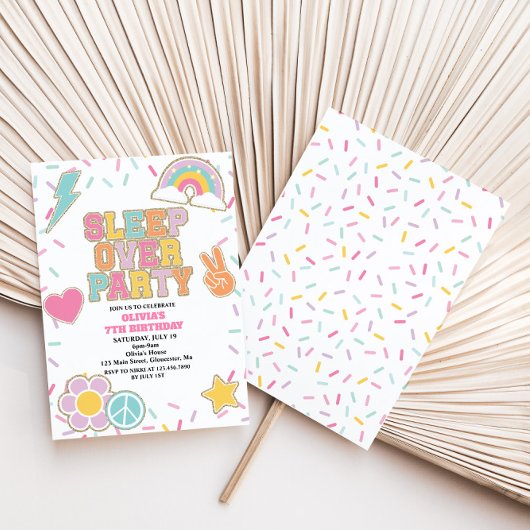 Preppy Patch Schlaf über den Geburtstag Einladung