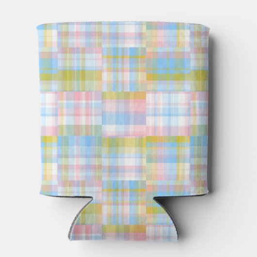 Preppy Patchwork Look Madras Pastel Dosenkühler (Rückseite)