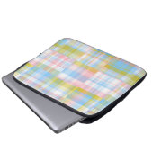 Preppy Patchwork Look Madras Pastel Laptopschutzhülle (Vorne Knopf)