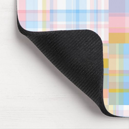 Preppy Patchwork Look Madras Pastel Mousepad (Ecke)