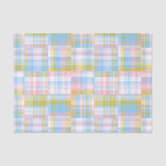 Preppy Patchwork Look Madras Pastel Seidenpapier (Vorderseite)