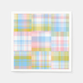 Preppy Patchwork Look Madras Pastel Serviette (Vorderseite)