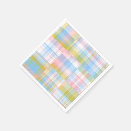 Preppy Patchwork Look Madras Pastel Serviette (Ecke)