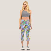 Preppy Patchwork Madras Look #1 Capri Leggings (Vorderseite)