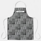 Preppy-Patchwork-Madras Schwarz Grau Weiß Schürze (Vorderseite)
