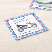 Preppy Patriotic Crabs Golf Cart Rechteckiger Pappuntersetzer (angewinkelt)