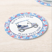 Preppy Patriotic Crabs Golf Cart Runder Pappuntersetzer (Angewinkelt)