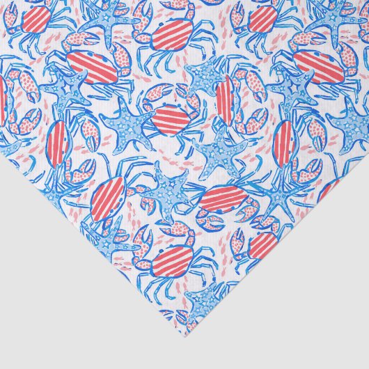 Preppy Patriotic Crabs Seidenpapier (Ausschnitt)